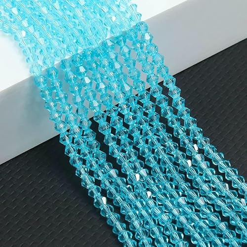 10 Stränge Bicone-Kristallglasperlen, 4,0 mm facettierte Kristallperlen-Anhänger für DIY-Armbandringe, Schmuckherstellungsset, himmelblau, 10 Stränge, 10 Stränge, 4,0 mm von TBSKUY