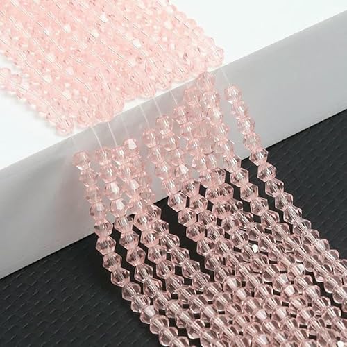 10 Stränge Bicone-Kristallglasperlen, 4,0 mm facettierte Kristallperlen-Anhänger für DIY-Armbandringe, Schmuckherstellungsset, rosa, 10 Stränge, 10 Stränge, 4,0 mm von TBSKUY