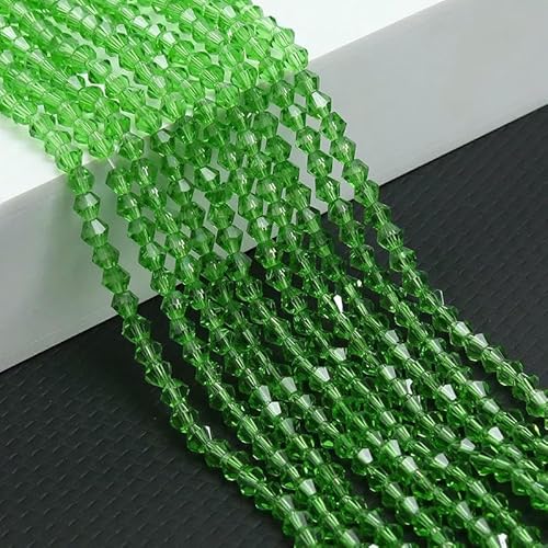 10 Stränge Bicone-Kristallglasperlen, 4,0 mm facettierte Kristallperlen-Anhänger für DIY-Armbandringe, Schmuckherstellungsset - grasgrün, 10 Stränge - 10 Stränge 4,0 mm von TBSKUY