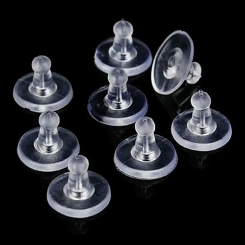 10 Stück/100 Stück/Los Silikon-Rundgummi-Rückseite für Ohrstecker, Ohrstöpsel, weiße Ohrring-Befunde, transparent, 10 Stück 10 Stück/100 Stück/Los Silikon-Rundgummi-Rückseite für Ohrstecker, Ohrstöpsel, weiße Ohrring-Befunde, transparent, 10 Stück von TBSKUY