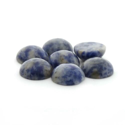 10 Stück/Los 4–12 mm runde Naturstein-Cabochon-Perlen für DIY-Ringe, Ohrringe, Armbänder, Halsketten, Schmuckzubehör, Blau, 12 mm von TBSKUY