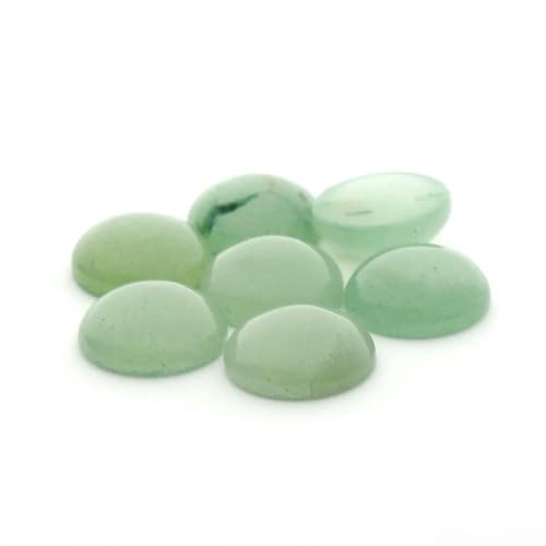 10 Stück/Los 4–12 mm runde Naturstein-Cabochon-Perlen für DIY-Ringe, Ohrringe, Armbänder, Halsketten, Schmuckzubehör, Grün, 8 mm von TBSKUY