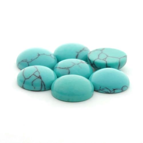 10 Stück/Los 4–12 mm runde Naturstein-Cabochon-Perlen für DIY-Ringe, Ohrringe, Armbänder, Halsketten, Schmuckzubehör, Türkis, 8 mm von TBSKUY