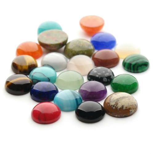 10 Stück/Los 4–12 mm runde Naturstein-Cabochon-Perlen für DIY-Ringe, Ohrringe, Armbänder, Halsketten, Schmuckzubehör, gemischte Farben, 10 mm von TBSKUY