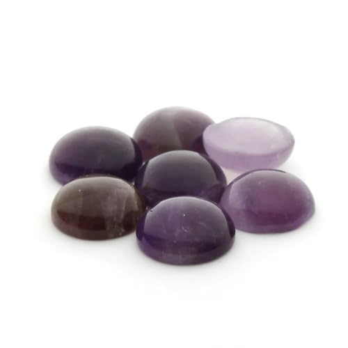 10 Stück/Los 4–12 mm runde Naturstein-Cabochons-Perlen für DIY-Ringe, Ohrringe, Armbänder, Halsketten, Schmuckzubehör, Amethyst, 6 mm von TBSKUY