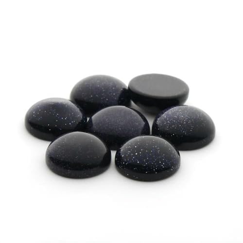 10 Stück/Los 4–12 mm runde Naturstein-Cabochons-Perlen für DIY-Ringe, Ohrringe, Armbänder, Halsketten, Schmuckzubehör, Blauer Sand, 8 mm von TBSKUY