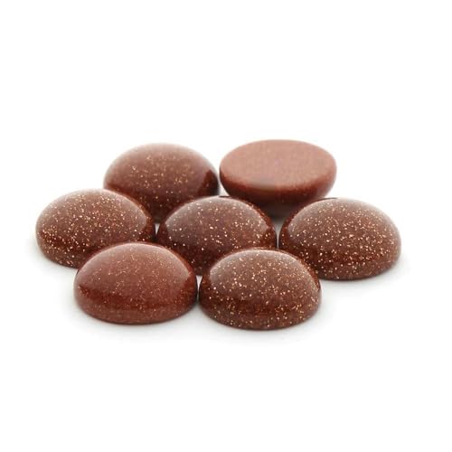 10 Stück/Los 4–12 mm runde Naturstein-Cabochons-Perlen für DIY-Ringe, Ohrringe, Armbänder, Halsketten, Schmuckzubehör, Goldsand, 6 mm von TBSKUY