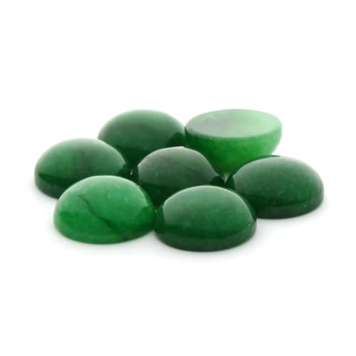 10 Stück/Los 4–12 mm runde Naturstein-Cabochons-Perlen für DIY-Ringe, Ohrringe, Armbänder, Halsketten, Schmuckzubehör, Grüner Achat, 4,0 mm von TBSKUY