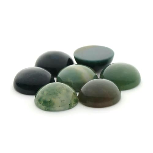 10 Stück/Los 4–12 mm runde Naturstein-Cabochons-Perlen für DIY-Ringe, Ohrringe, Armbänder, Halsketten, Schmuckzubehör, Indien-Achat, 8 mm von TBSKUY