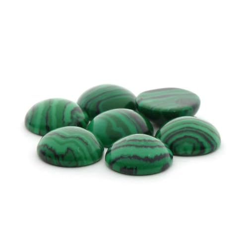 10 Stück/Los 4–12 mm runde Naturstein-Cabochons-Perlen für DIY-Ringe, Ohrringe, Armbänder, Halsketten, Schmuckzubehör, Malachit, 6 mm von TBSKUY