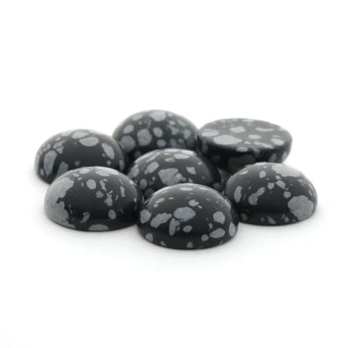 10 Stück/Los 4–12 mm runde Naturstein-Cabochons-Perlen für DIY-Ringe, Ohrringe, Armbänder, Halsketten, Schmuckzubehör, Schnee, 6 mm von TBSKUY