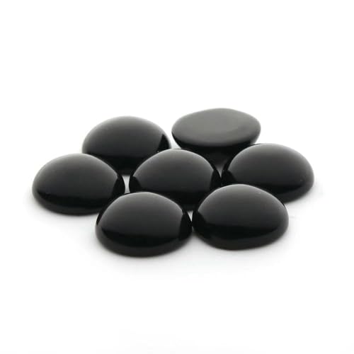 10 Stück/Los 4–12 mm runde Naturstein-Cabochons-Perlen für DIY-Ringe, Ohrringe, Armbänder, Halsketten, Schmuckzubehör, Schwarzer Achat, 12 mm von TBSKUY