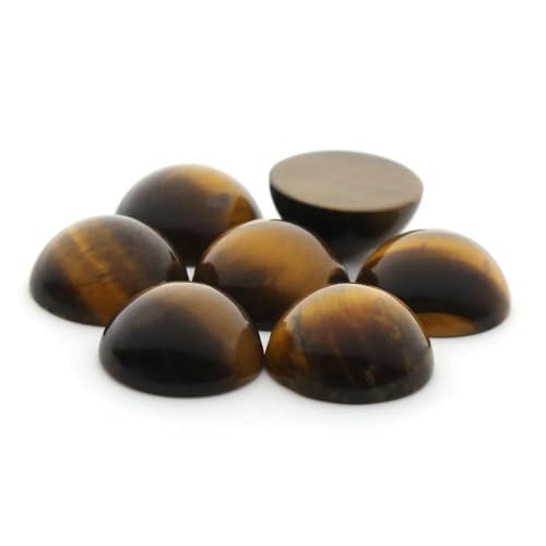 10 Stück/Los 4–12 mm runde Naturstein-Cabochons Perlen für DIY-Ringe, Ohrringe, Armbänder, Halsketten, Schmuckzubehör, Tigerauge, 6 mm von TBSKUY