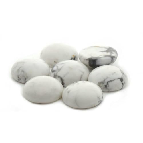 10 Stück/Los 4–12 mm runde Naturstein-Cabochons-Perlen für DIY-Ringe, Ohrringe, Armbänder, Halsketten, Schmuckzubehör, Weiß-Türkis, 4,0 mm von TBSKUY