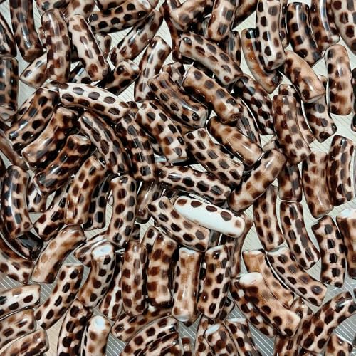 10 Stück 35 x 12 mm Acryl-Kugelperlen, gebogen, lose Perlen, Leopardenmuster, Abstandsperlen, Bastelbedarf für die Schmuckherstellung, DIY-Armband, 4, 35 x 12 mm 10 Stück 35 x 12 mm Acryl-Kugelperlen, gebogen, lose Perlen, Leopardenmuster, Abstandsperlen, Bastelbedarf für die Schmuckherstellung, DIY-Armband, 4, 35 x 12 mm von TBSKUY