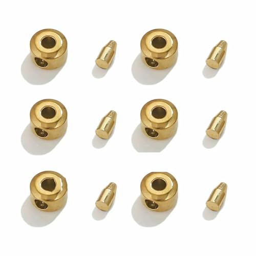 10 Stück Edelstahl DIY Hammerpresse vergoldet Rohrstopper Abstandshalter Perle Crimp Endperlen für Schmuckherstellung Zubehör-Plane Gold 10 Stück Edelstahl DIY Hammerpresse vergoldet Rohrstopper Abstandshalter Perle Crimp Endperlen für Schmuckherstellung Zubehör-Plane Gold von TBSKUY