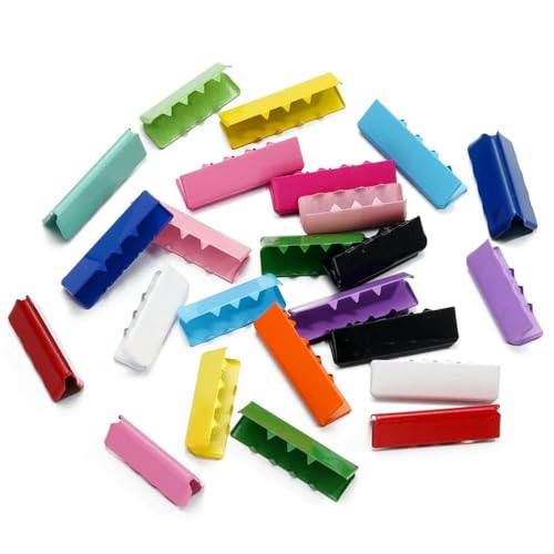 10 Stück bunte Quetschperlen, Hohlverschlüsse, Kordel-Endkappen, Schnurband, Lederclip, Faltverbinder für selbstgemachte Schmuckteile – gemischt – 8,5 x 30 mm von TBSKUY