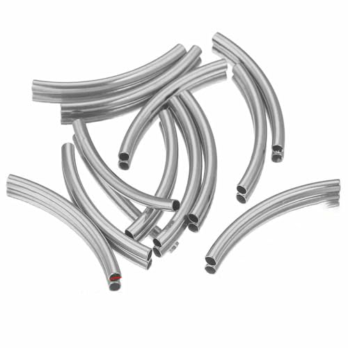 10 Stück gebogene Rohre aus Edelstahl, Schmuckherstellung, PVD-plattiert, vergoldet, gerade Perlen, Verbindungsstück für Armbänder und Halsketten, DIY-Schmuckzubehör, S, 30 Löcher, 2 mm von TBSKUY