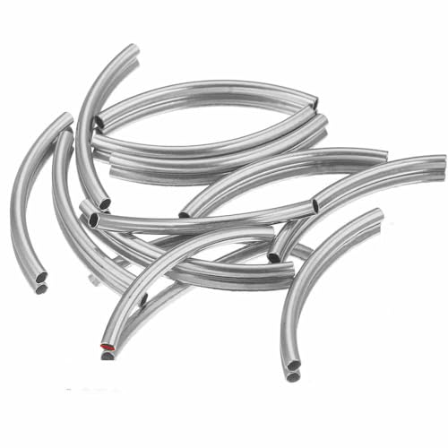 10 Stück gebogene Rohre aus Edelstahl, Schmuckherstellung, PVD-plattiert, vergoldet, gerade Perlen, Verbindungsstück für Armbänder und Halsketten, DIY-Schmuckzubehör, S, 40 Löcher, 3,0 mm von TBSKUY