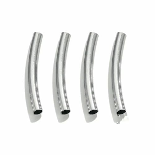 10 Stück gebogene Rohre aus Edelstahl, Schmuckherstellung, PVD-plattiert, vergoldet, gerade Perlen, Verbindungsstück für Armbänder und Halsketten, DIY-Schmuckzubehör, Stahl 2,5 x 25 von TBSKUY
