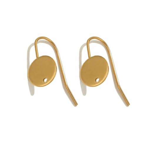 10 Stück plasmageschweißte, blanke, runde Ohrhaken aus Edelstahl mit Loch, kann als DIY-Charm für Damenschmuck verwendet werden – Z2275G8 von TBSKUY