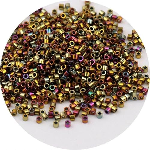 10 g 1,6 mm japanische Metallic-Glasperlen 11/0, gleichmäßig einfarbig, lose Abstandsperlen für die Schmuckherstellung, DIY-Nähzubehör, 007, 10 g, 1680 Stück 10 g 1,6 mm japanische Metallic-Glasperlen 11/0, gleichmäßig einfarbig, lose Abstandsperlen für die Schmuckherstellung, DIY-Nähzubehör, 007, 10 g, 1680 Stück von TBSKUY