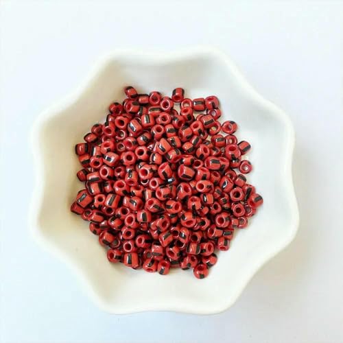10 g 4,0 mm Streifen rundes Loch Mode Tschechische Glas Rocailles Perlen für Schmuckherstellung DIY handgemachte Stickerei/Halskette -01-4,0 mm 10 g von TBSKUY
