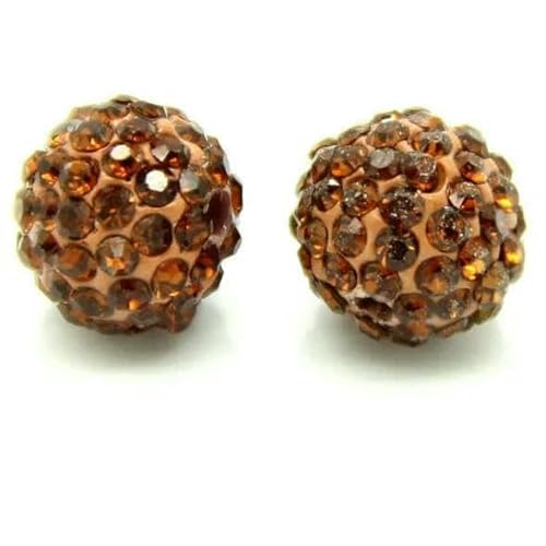 10 mm, 19 Farben, tschechische Kristall-Strasssteine, Pflasterstein, Ton, runde Discokugel, lose Abstandsperlen, für Armband, Halskette, Ohrringe, 10 Stück/Los, Braun, 10 mm von TBSKUY