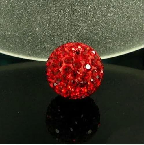 10 mm, 19 Farben, tschechische Kristall-Strasssteine, Pflasterstein, Ton, runde Discokugel, lose Abstandsperlen, für Armband, Halskette, Ohrringe, 10 Stück/Los, Rot, 10 mm von TBSKUY
