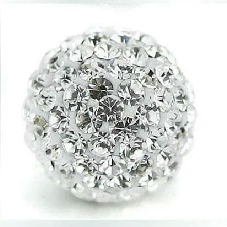 10 mm, 19 Farben, tschechische Kristall-Strasssteine, Pflasterstein, Ton, runde Discokugel, lose Abstandsperlen, für die Herstellung von Armbändern, Halsketten und Ohrringen, 10 Stück/Los, Weiß, 10 von TBSKUY