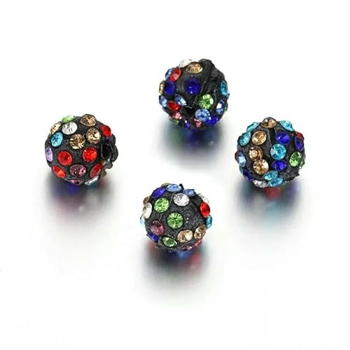 10 mm, 19 Farben, tschechische Kristall-Strasssteine, Pflasterstein, Ton, runde Discokugel, lose Abstandsperlen, für die Herstellung von Armbändern, Halsketten und Ohrringen, 10 Stück/Los, bunt auf von TBSKUY