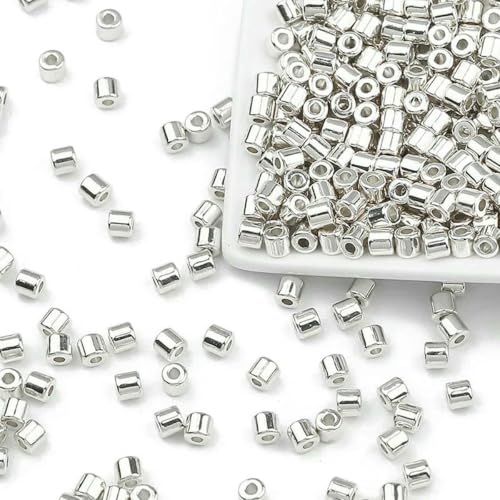 100–400 Stück goldfarbene Perlen, 4,0 mm, 6 mm, CCB, Würfel, Krone, Herz, Anhänger, Stern, Abstandshalter, lose Perlen für Liebesschmuck, Armbänder, DIY, S-CYL, 4,0 mm, Weiß K-400 Stück von TBSKUY