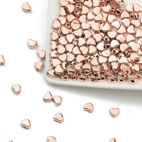 100–400 Stück goldfarbene Perlen, 4,0 mm, 6 mm, CCB, Würfel, Krone, Herz, Anhänger, Stern, Abstandshalter, lose Perlen für die Herstellung von Liebesschmuck, Armbänder, DIY, S-Love, 6 mm, Rose, 400 100–400 Stück goldfarbene Perlen, 4,0 mm, 6 mm, CCB, Würfel, Krone, Herz, Anhänger, Stern, Abstandshalter, lose Perlen für die Herstellung von Liebesschmuck, Armbänder, DIY, S-Love, 6 mm, Rose, 400 von TBSKUY