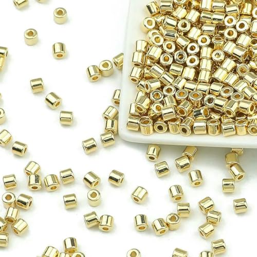 100–400 Stück goldfarbene Perlen 4,0 mm 6 mm CCB Würfel Krone Herz Anhänger Stern Spacer Lose Perlen für Liebesschmuck Herstellung von Armbändern DIY S-CYL 4,0 mm KC-100 Stück von TBSKUY