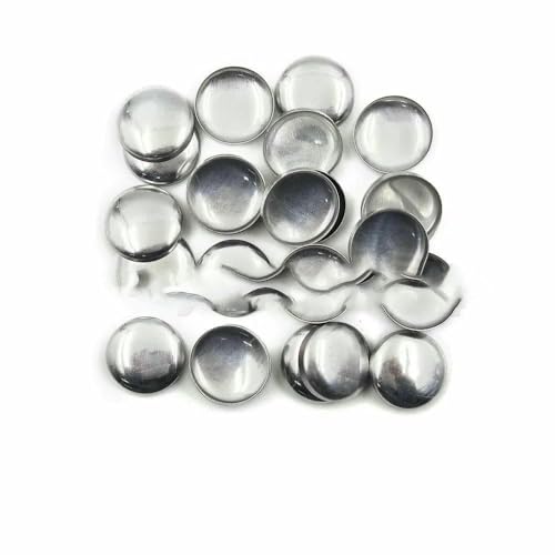 100 Sets Nr. 16–60 Stoffknöpfe mit Bezug, runde Brotform, Stoffknöpfe für handgefertigte DIY-Stoffaccessoires, L24 (1,4 cm), Aluminiumrückseite von TBSKUY