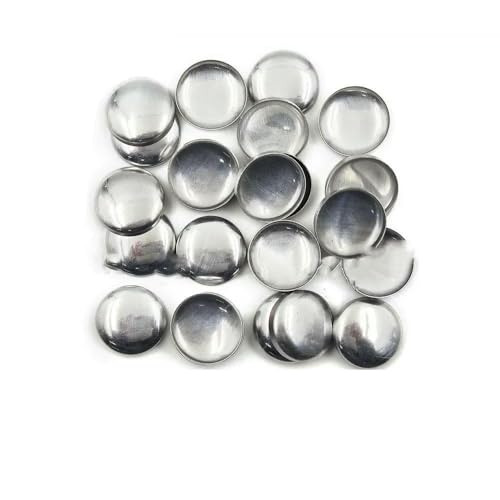 100 Sets Nr. 16–60 Stoffknöpfe mit Überzug, runde Brotform, Stoffknöpfe für handgefertigte DIY-Stoffaccessoires, L22 (1,3 cm), Drahtrückseite von TBSKUY
