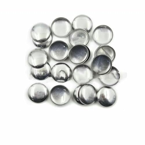 100 Sets Nr. 16–60 Stoffknöpfe mit Überzug, runde Brotform, Stoffknöpfe für handgefertigte DIY-Stoffaccessoires, L28 (1,6 cm), Aluminiumrückseite von TBSKUY