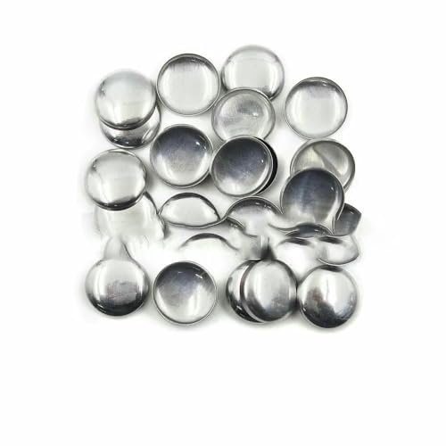 100 Sets Nr. 16–60 Stoffknöpfe mit Überzug, runde Brotform, Stoffknöpfe für handgefertigte DIY-Stoffaccessoires, L32 (1,95 cm), Drahtrückseite von TBSKUY
