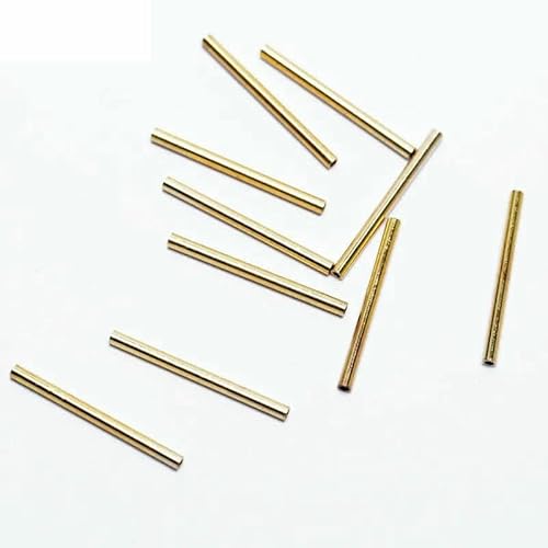 100 Stück/Los 10–30 mm Kupfer-Abstandshalterperlen, gerade Röhrenperlen für DIY-Chock-Charm-Halsketten und Armbandherstellung, Gold, 25 mm von TBSKUY