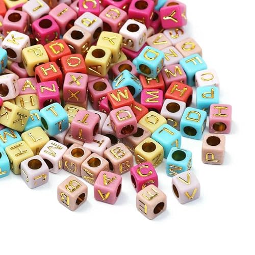 100 Stück 6 mm schwarz-goldfarbene quadratische Buchstabenperlen, gemischtes Alphabet, lose Acrylperlen für DIY-Schmuckherstellung, Basteln-B09673 100 Stück 6 mm schwarz-goldfarbene quadratische Buchstabenperlen, gemischtes Alphabet, lose Acrylperlen für DIY-Schmuckherstellung, Basteln-B09673 von TBSKUY