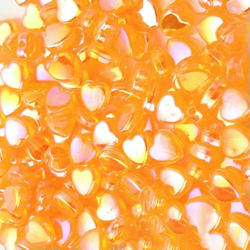 100 Stück 8 mm AB-Farbe Herz Liebe Acrylperle Transparente lose Abstandsperlen für die Schmuckherstellung DIY handgefertigtes Armbandzubehör-4-100 Stück -1 Beutel von TBSKUY