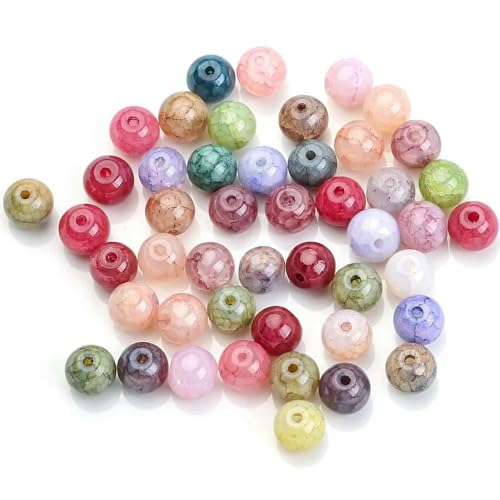 100 Stück 8 mm Glasperlen, Basteln, grafische farbige, runde, lose Abstandsperlen, Handarbeiten für Kristallschmuck, DIY-Armband-SY 100 Stück 8 mm Glasperlen, Basteln, grafische farbige, runde, lose Abstandsperlen, Handarbeiten für Kristallschmuck, DIY-Armband-SY von TBSKUY