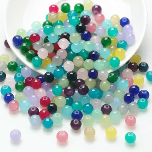 100 Stück 8 mm Glasperlen, Basteln, grafische farbige runde lose Abstandsperlen, Handarbeiten für Kristallschmuck, DIY-Armband-DSYL 100 Stück 8 mm Glasperlen, Basteln, grafische farbige runde lose Abstandsperlen, Handarbeiten für Kristallschmuck, DIY-Armband-DSYL von TBSKUY