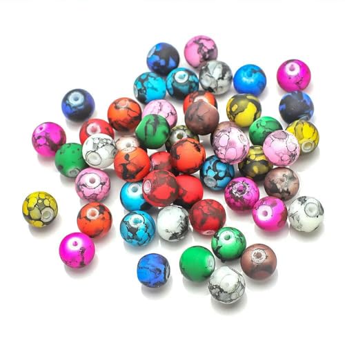 100 Stück 8 mm Glasperlen, Basteln, grafische farbige runde lose Abstandsperlen, Handarbeiten für Kristallschmuck, DIY-Armband-SMDQ 100 Stück 8 mm Glasperlen, Basteln, grafische farbige runde lose Abstandsperlen, Handarbeiten für Kristallschmuck, DIY-Armband-SMDQ von TBSKUY