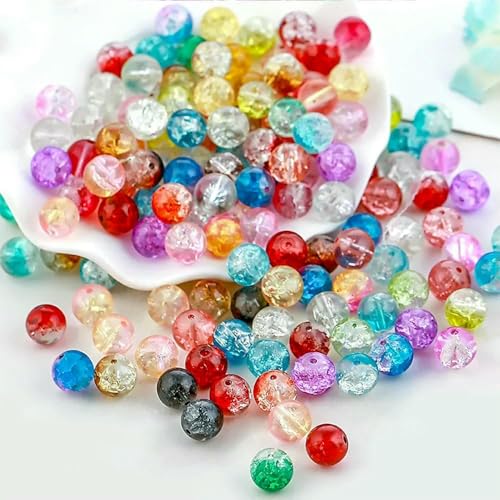 100 Stück 8 mm Glasperlen, Basteln, grafische farbige runde lose Abstandsperlen, Handarbeiten für Kristallschmuck, DIY-Armband-SSSHZ 100 Stück 8 mm Glasperlen, Basteln, grafische farbige runde lose Abstandsperlen, Handarbeiten für Kristallschmuck, DIY-Armband-SSSHZ von TBSKUY