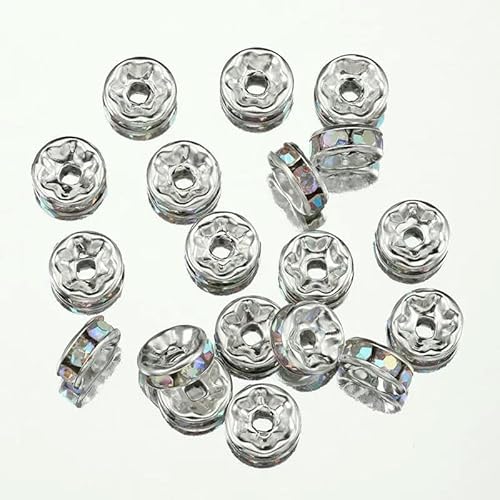 100 Stück Acer-Perlen zur Schmuckherstellung, Strass-Abstandshalter, Kristallperlen-Abstandshalter für Armbänder, Fokalperlen für Stifte, AB-6 mm 100 Stück Acer-Perlen zur Schmuckherstellung, Strass-Abstandshalter, Kristallperlen-Abstandshalter für Armbänder, Fokalperlen für Stifte, AB-6 mm von TBSKUY