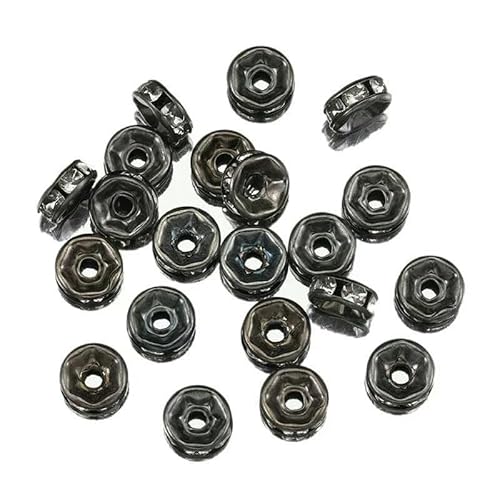 100 Stück Acer-Perlen zur Schmuckherstellung, Strass-Abstandshalter, Kristallperlen-Abstandshalter für Armbänder, Fokalperlen für Stifte, Schwarz, 8 mm 100 Stück Acer-Perlen zur Schmuckherstellung, Strass-Abstandshalter, Kristallperlen-Abstandshalter für Armbänder, Fokalperlen für Stifte, Schwarz, 8 mm von TBSKUY