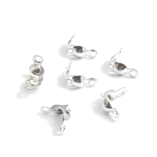 100 Stück Verbinderverschluss passend für Kugelkette, Kalotte, Endcrimps, Perlen, Armbänder, Ornament, Schnallenkomponenten, DIY für die Schmuckherstellung, GRAU, 4 x 7 mm (ca. 100 St 100 Stück Verbinderverschluss passend für Kugelkette, Kalotte, Endcrimps, Perlen, Armbänder, Ornament, Schnallenkomponenten, DIY für die Schmuckherstellung, GRAU, 4 x 7 mm (ca. 100 St von TBSKUY