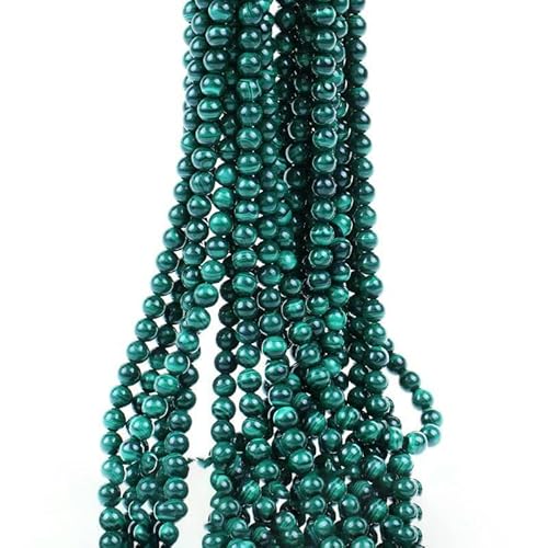 100% natürliche Seraphinit-Edelsteinperlen, runde lose Steinperlen zur Schmuckherstellung, DIY-Armband, Halskettenzubehör, Malachit, L.1–10 mm (36–37 Stück) von TBSKUY