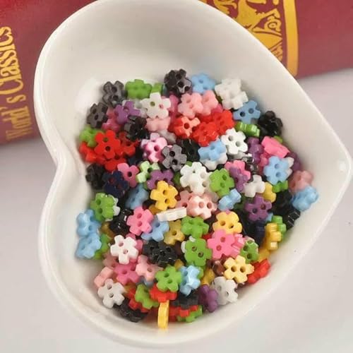 100 stücke Über 6mm Mode Gemischte Form Mini Harz Knöpfe Für Kleidung Handwerk Handarbeit Nähen Mode DIY Bekleidung Zubehör M0988-3 von TBSKUY